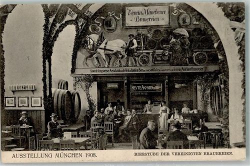 München 1908 Verein Münchner Brauereien Bierstube Gewerbeausstellung