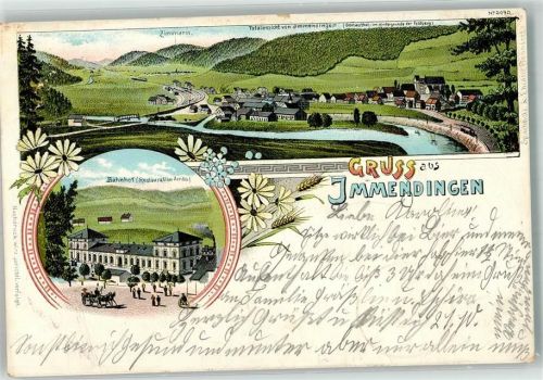 Immendingen 1904 Bahnhof Bahnhofsgasthaus Zimmern Donautal