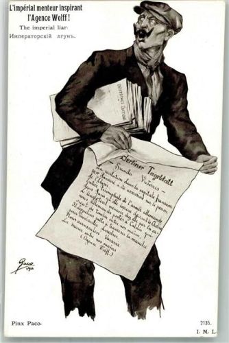 1914 - 1915 Berliner Tageblatt Zeitung sign. Paco Verlag Lapina Guerre Europeenee