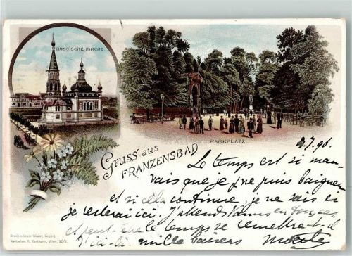 Frantiskovy Lazne 1896 Russische Kirche Parkplatz