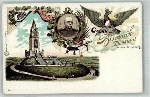 Apenrade 1897 Gruss aus Wappen Adler Eichenlaub Knivsberg