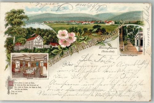 Barsinghausen 1897 Deister-Hotel Speisesaal Terrassen-Kaffeegarten Gedicht