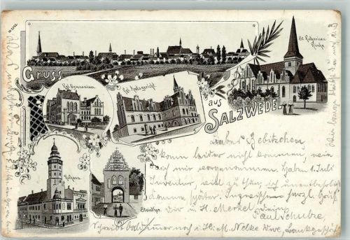 Salzwedel 1900 St. Katharinenkirche Rathaus Steintor Kgl.Amtsgericht