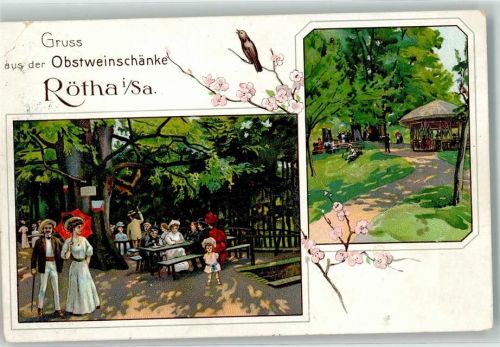 Rötha 1912 Obstweinschänke Pavillon Garten