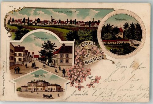 Buchloe 1901 Bahnhof Marktstraße Kellergarten