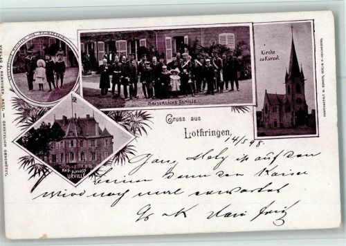 Courcelles Kaiser Kaiserliche Familie Prinz Prinzessin Kirche Schloss Urville Bahnpoststempel Mannheim - Heilbronn