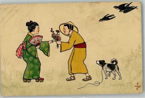 1905 Schwalben Hund Tracht M.Munk Serie 193