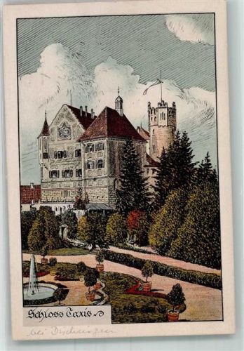 73450 W7925 Dischingen Künstlerkarte Eugen Felle Isny Schloss Taxis