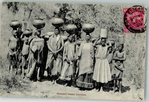 Port Elizabeth 1909 Tracht Water Carriers Ort lt. Stempel Breifmarke Bildseite