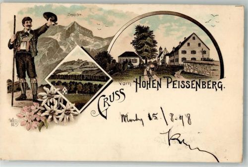 Peißenberg 1898 Hoher Peissenberg Tracht Zugspitze Ottmar Zieher
