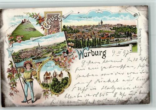 Warburg 1897 Gruss aus - Einst und Jetzt , Burg Galenberg AK