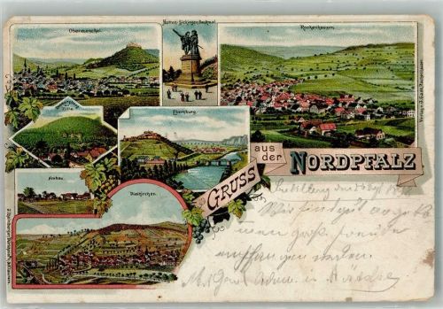 Obermoschel 1898 Denkmal Hutten Sickingen Ebernburg Dietkirchen Rockenhausen Lithographie