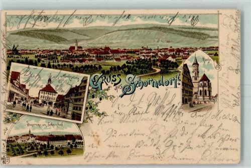 Schorndorf 1903 Marktplatz Kirche