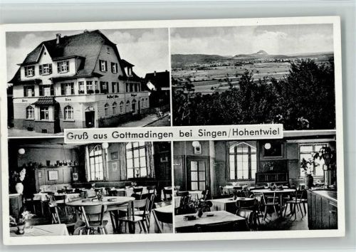 Gottmadingen 1936 Gasthaus zum Adler mit Innenansichten AK
