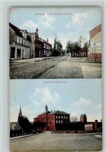 Demmin Treptowerstraße, Knabenschule, gute Erhaltung AK