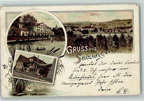 Bad Salzungen 1898 Gruss aus - Gradirhaus, Kurhaus AK