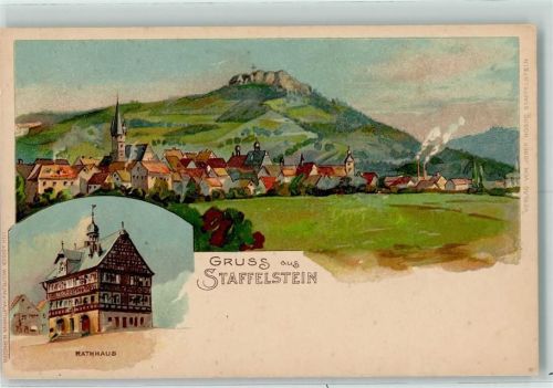 96231 W8623 Staffelstein , Oberfr Künstlerkarte Rathaus