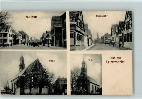 Leimersheim 1916 Hauptstr., Kirche , gute Erhaltung AK