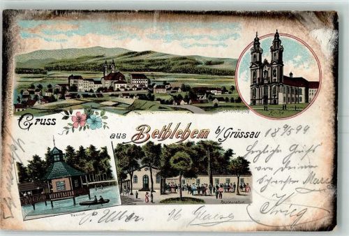 Grüssau 1899 Kirche Pavillon Restauration Bethlehem