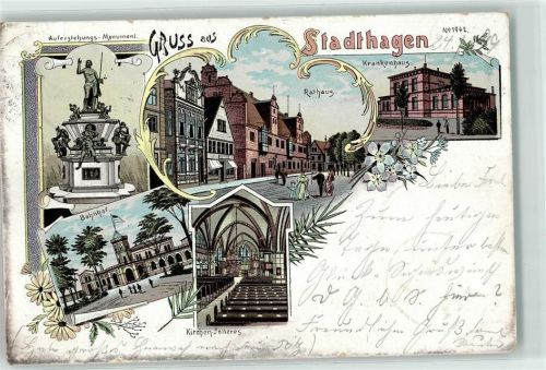 Stadthagen 1896 Auferstehungs Monument Bahnhof Kirchen Inneres Rathaus Krankenhaus