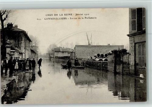 Gennevilliers Crue de la Seine Rue de la Parfumerie Hochwasser Parfüm