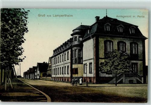 Lampertheim 1913 Amtsgericht mit Partie