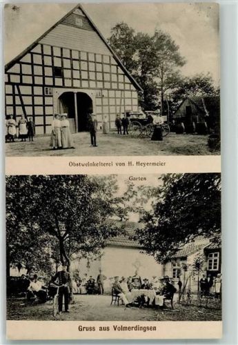Volmerdingsen 1916 Obstweinkellerei Heyermeier Scheune Kutschwagen Hof Fahrrad
