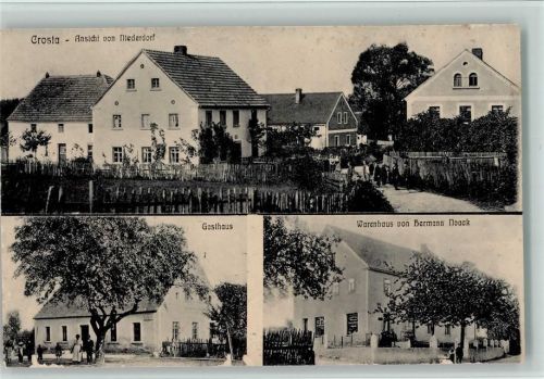 Crosta 1915 Niederdorf, Gasthaus, Warenhaus von Noack, AK