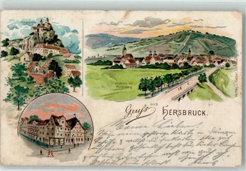 Hersbruck 1898 Hohenstein Michelsberg Lithographie