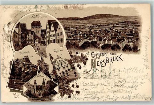 Hersbruck 1899 Tor Hohenstein Schloss Rathaus Gruss
