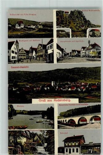 Rudersberg Villa Bürglen Schloss Waldenstein Hauptstraße Apotheke Marktplatz Rathaus Ebnisee Eisenbahn-Viadukt Laufenmühle Klingenmühle Bahnhof