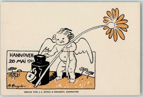W3000 Hannover Engel Sammeldose Blumentag AK Hengeler, A. 1911