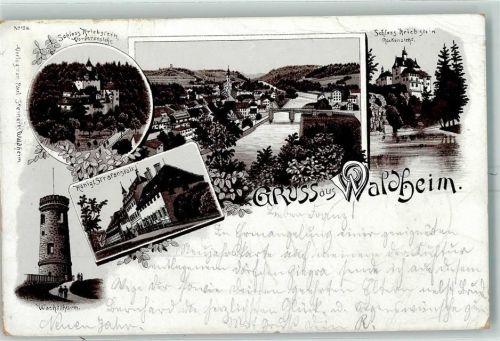 Waldheim 1898 Schloss Kriebstein Königl. Strafanstalt Wachtturm