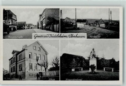 Düdelsheim Hauptstraße Schule Kriegerdenkmal