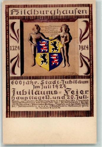 Hildburghausen 1924 600jähr. Stadt-Jubiläum Wappen