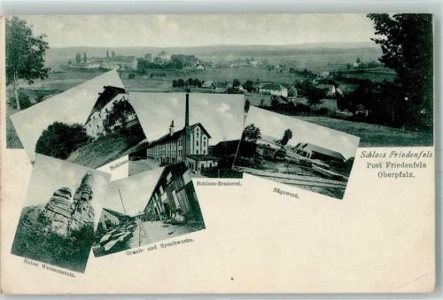 Friedenfels 1908 Schloss Friedenfels Brauerei Ruine Weissenstein Granit- und Syenitwerke Sägewerk