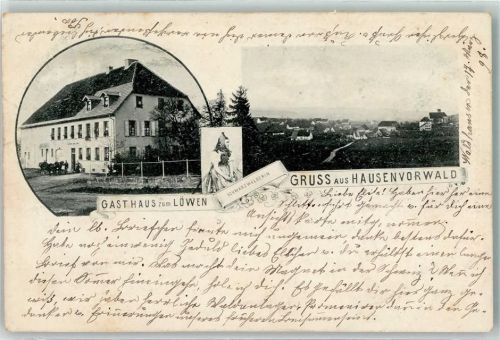 Hüfingen 1898 Gasthaus zum Löwen Tracht Hausen vor Wald