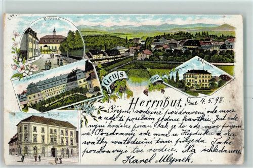 Herrnhut 1898 Kirchensaal Mädchenanstalt Schwestern-Haus Gasthof