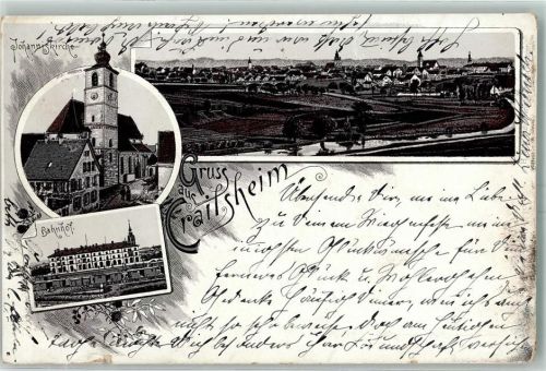 Crailsheim 1897 Johanniskirche Bahnhof