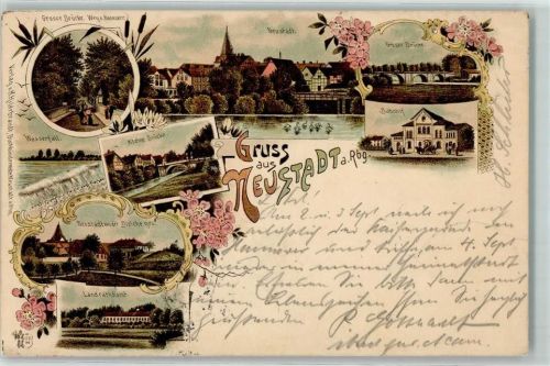 Neustadt 1898 Große Brücke Weg nach Hannover Bahnhof Kleine Brücke Landratsamt