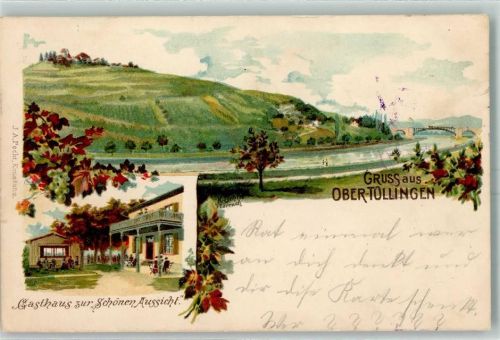 Tüllingen 1900 Ober-Tüllingen Gasthaus Zur Schönen Aussicht sign