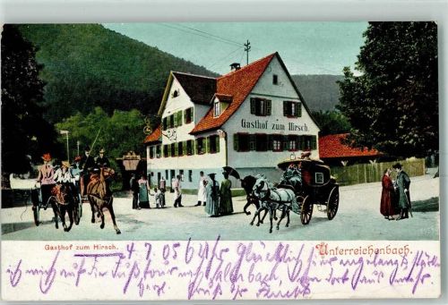 75399 W7267 Unterreichenbach , Kr Calw 1905 - Gasthaus Zum Hirsch Kutsche