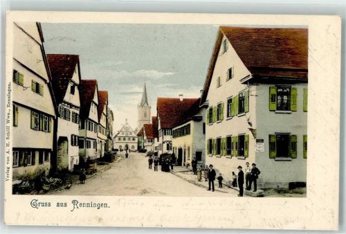 71272 W7253 Renningen 1903 - Gasthaus Zum Hirsch Emailleschild