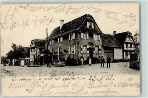 Lampertheim 1912 Gasthaus zum godenen Adler