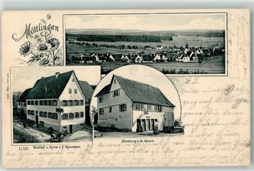 75378 W7263 Möttlingen , Württ 1904 - Gasthaus z. Krone Handlung v. G. Graze