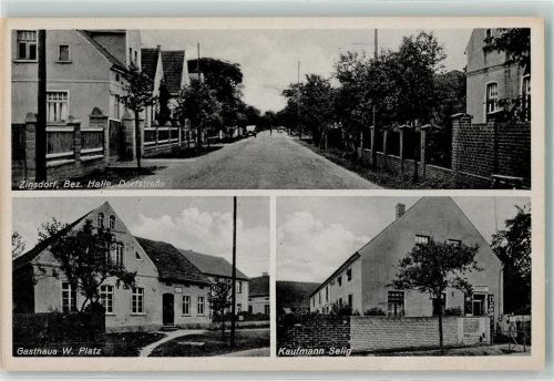 Zinsdorf Dorfstraße Gasthaus Platz Geschäft Kaufmann Selig