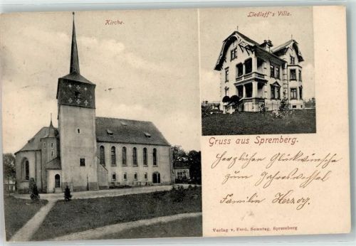 Neusalza-Spremberg 1903 Kirche Liedloff `s Villa