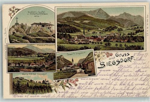 Siegsdorf 1899 Hochfelln Gipfel u. Unterkunftshaus Gipfelkreuz Maria Eck Inzell Eisenärzt
