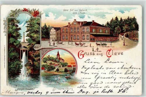 Cleve 1903 Hotel Hof von Holland Amphitheater Schwanenburg
