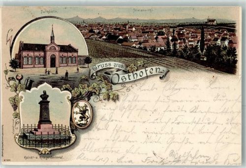 Osthofen 1900 Turnhalle Kaiser- und Kriegerdenkmal